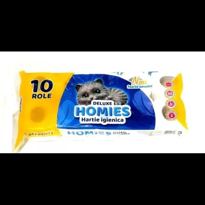 Homies hartie igienica, 10 role/set, 2 str - 300 gr.