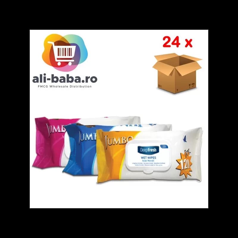 Deep Fresh Jumbo servetele umede cu capac 120 buc