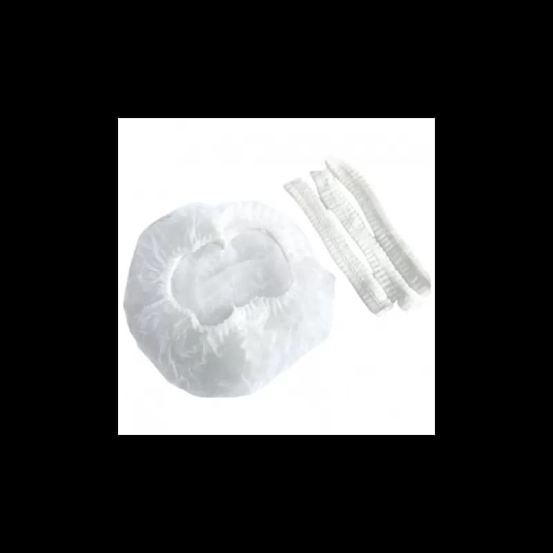Bonete unica folosinta, elastic dublu, albe, spunbond, 52 cm, 100 buc