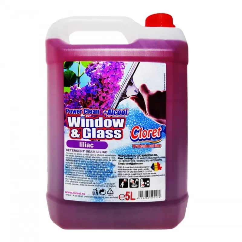 Cloret detergent de geamuri 5L, Liliac