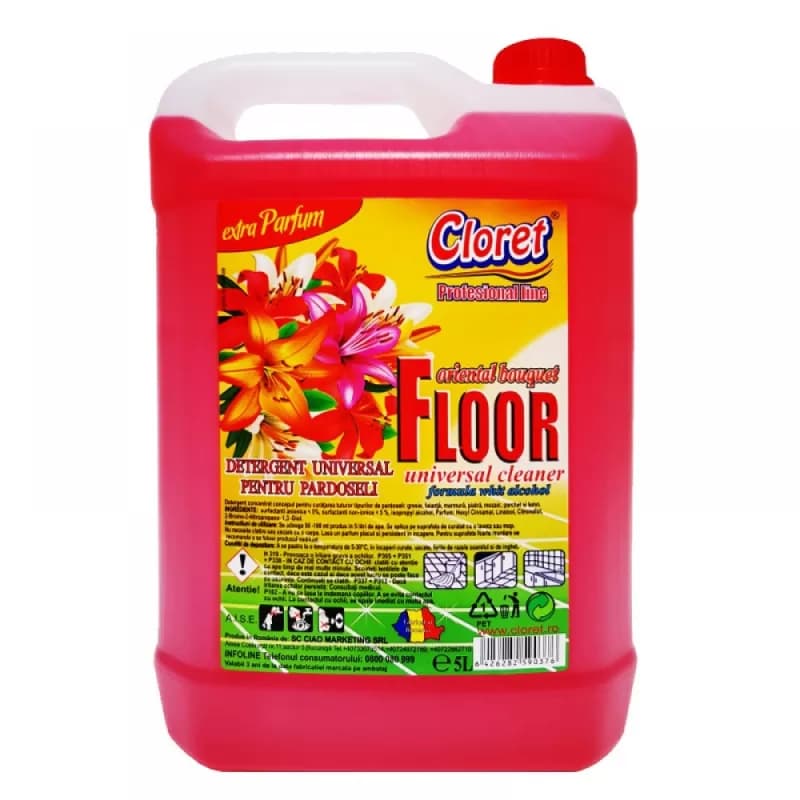 Cloret detergent de pardoseli, universal 5L, Oriental Bouquet (Buchet de flori)