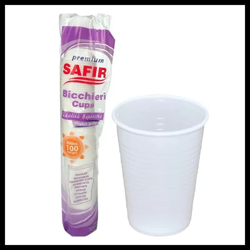 Pahare de plastic 200ml  100 buc/set Color  PP