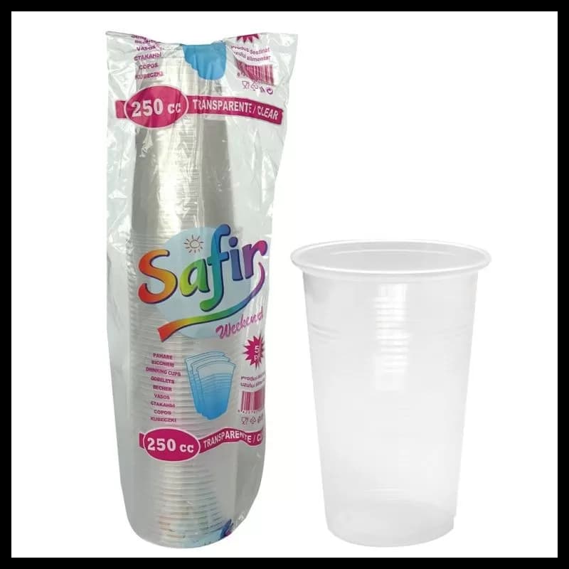 Pahare de plastic 250ml 50buc/set Transparent  PP