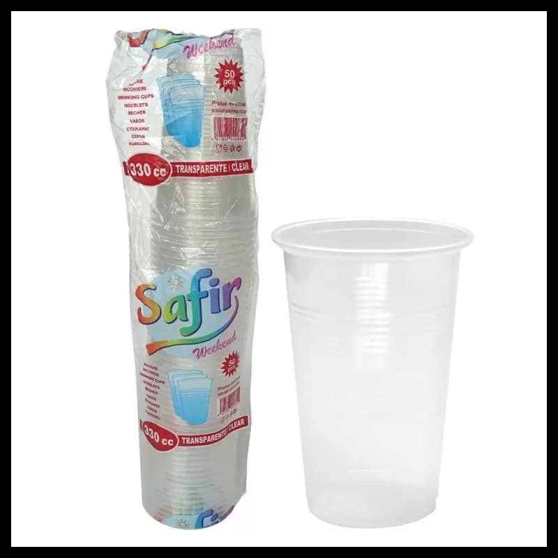 Pahare de plastic 330ml 50buc/set Transparent  PP