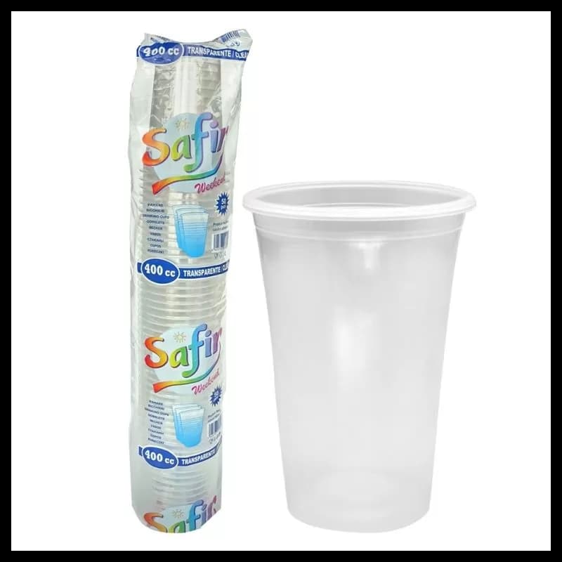 Pahare de plastic 400ml 50 buc/set Transparent  PP