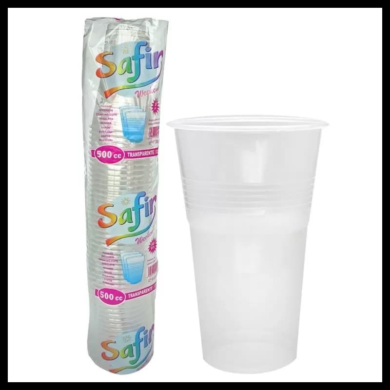 Pahare de plastic 500ml  50 buc/set Transparent  PP