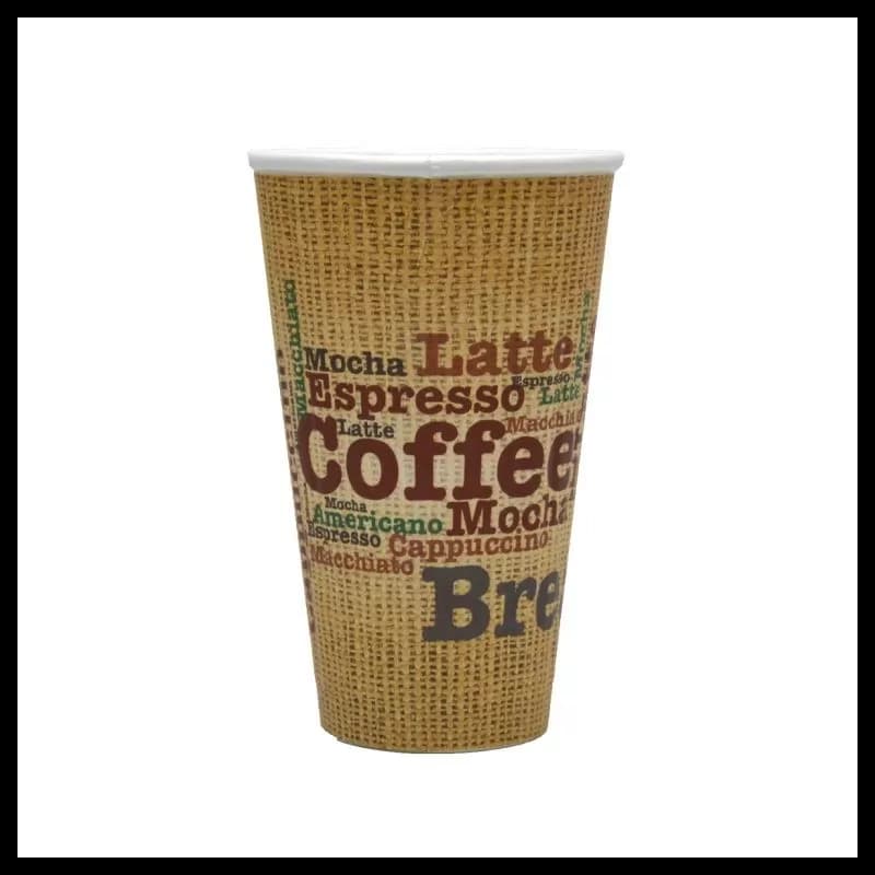 Pahar de carton cu perete dublu pentru bauturi calde 16oz 473ml 40buc/set