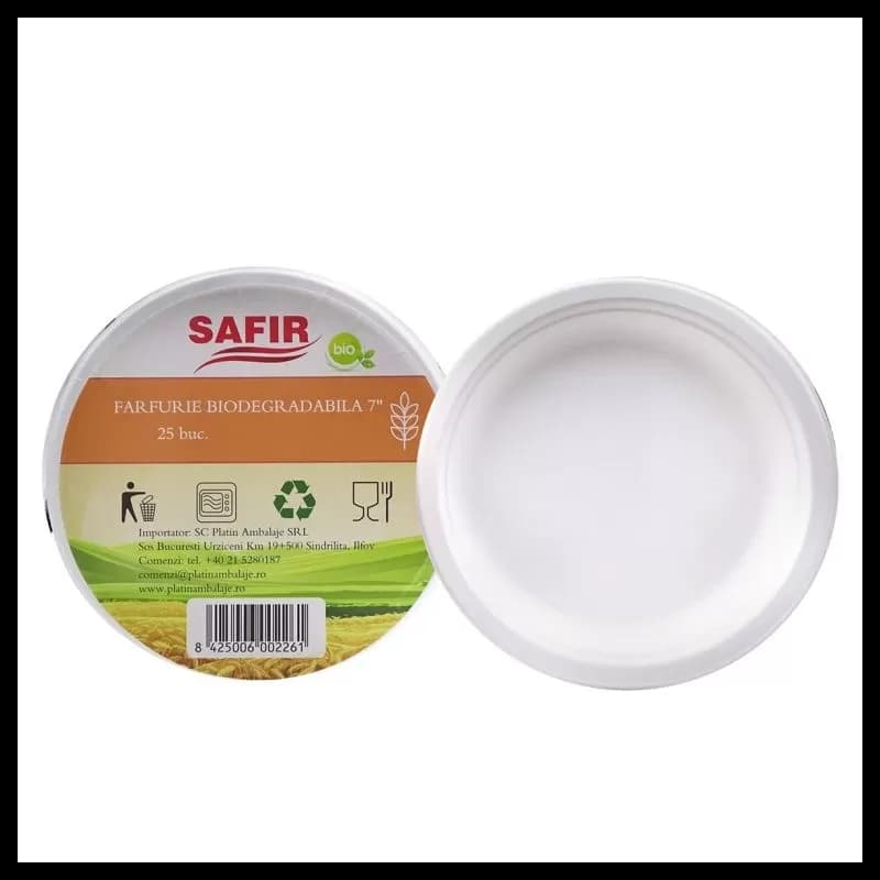 Farfurie Biodegradabila Din Trestie De Zahar 17 Cm 25buc/Set
