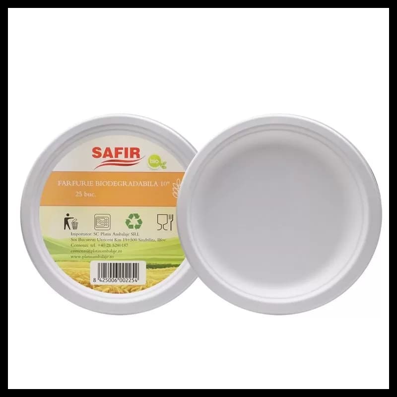 Farfurie Biodegradabila Din Trestie De Zahar 26 Cm 25buc/Set