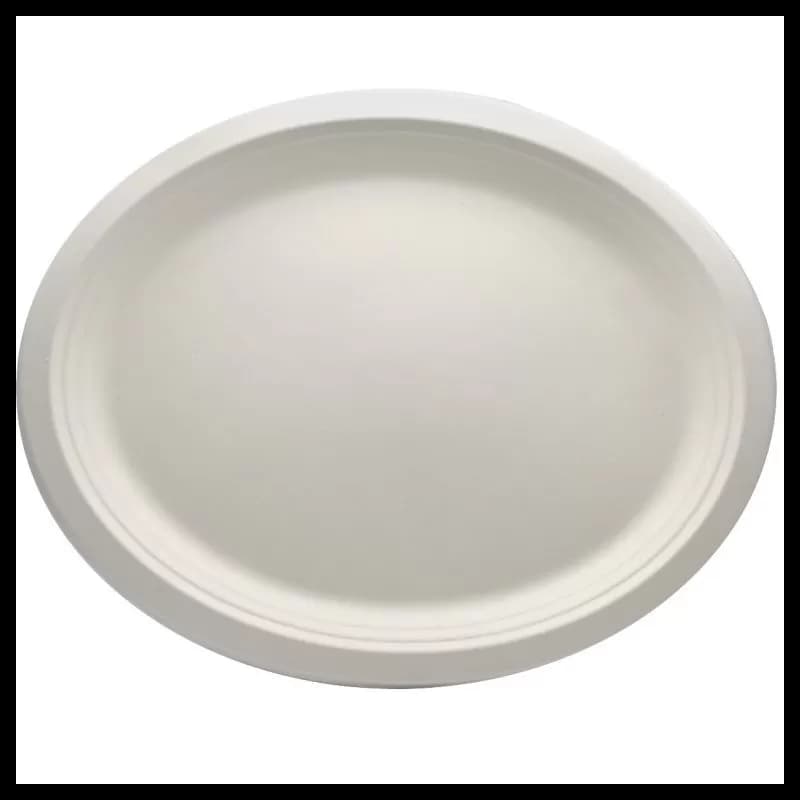 Platou oval biodegradabil din trestie de zahar 20cm  50buc/set