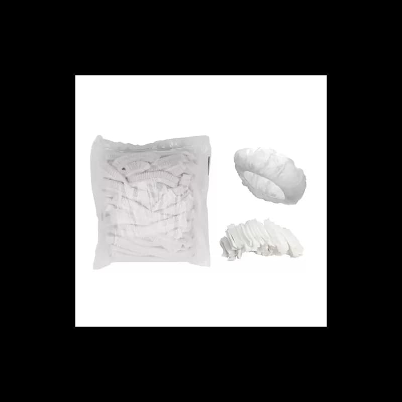Bonete unica folosinta, elastic dublu, albe, spunbond, 46 cm, 100 buc