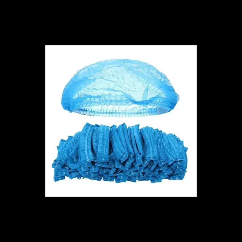 Bonete unica folosinta, elastic dublu, albastre, spunbond, 46 cm, 100 buc