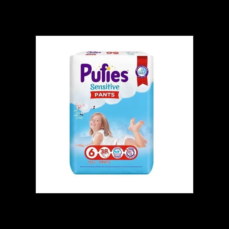 Pufie scutece pentru copii nr.6 extra large 15kg+ 38 buc