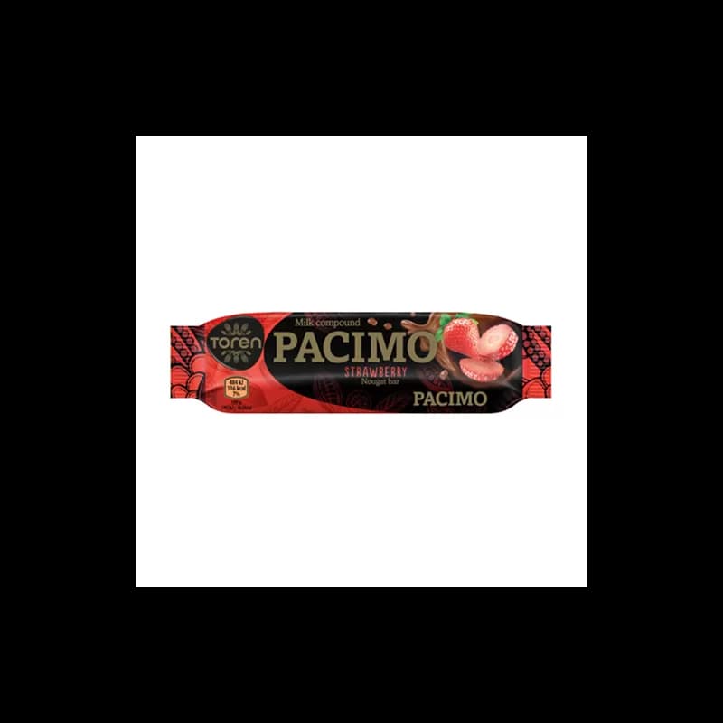 Pacimo baton de ciocolata cu nuga 18g Capsuni