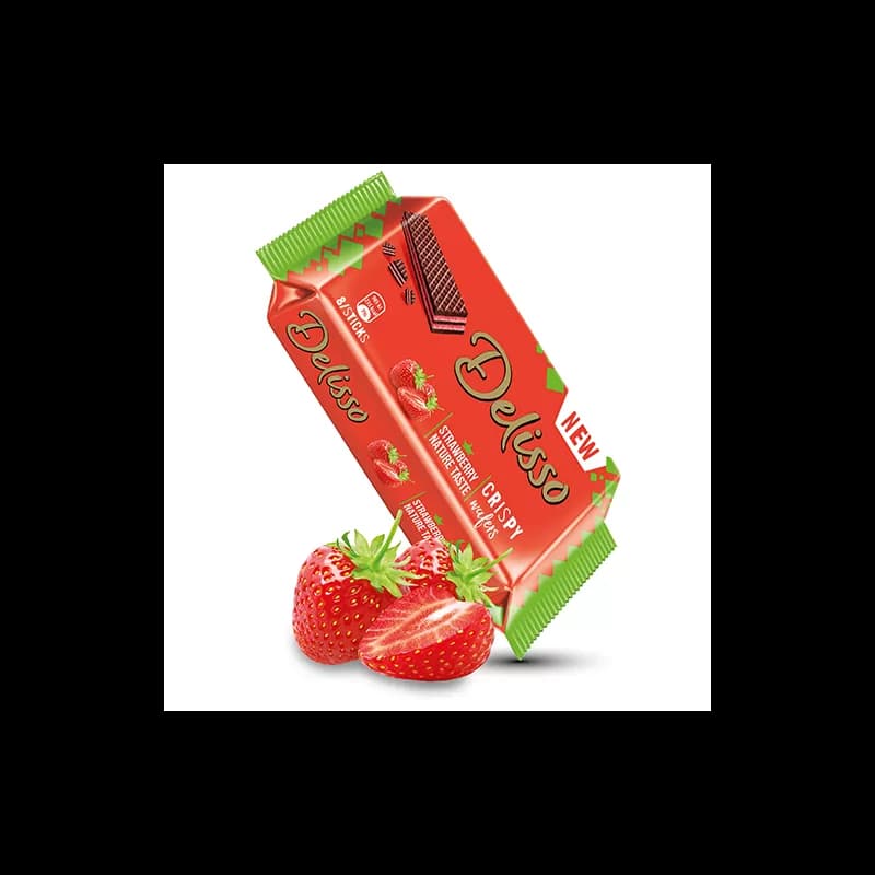 Delisso napolitane cu crema 40g Capsuni