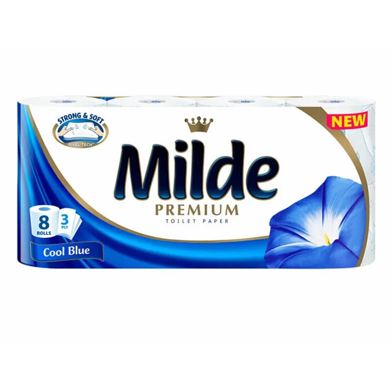 Milde hartie igienica parfumata, 8 role/set, 3 str, Cool Blue