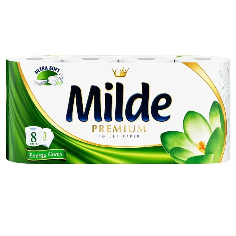 Milde hartie igienica parfumata, 8 role/set, 3 str, Energy Green