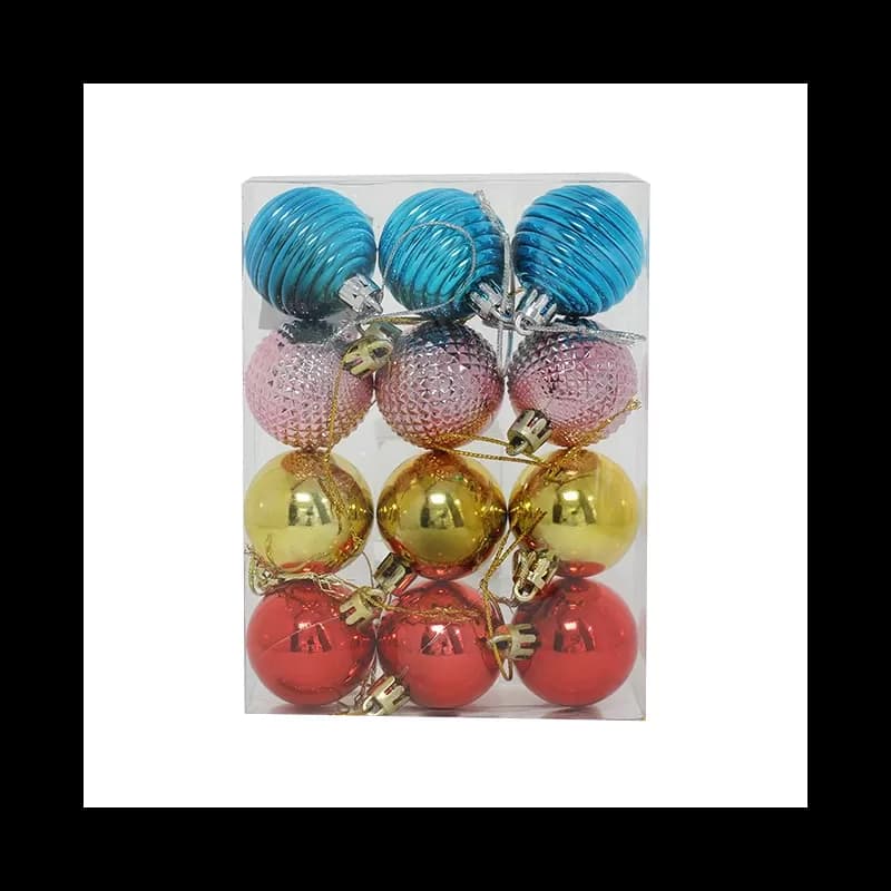 Set globuri pentru brad de Craciun 4cm 12 buc/set Diverse Culori