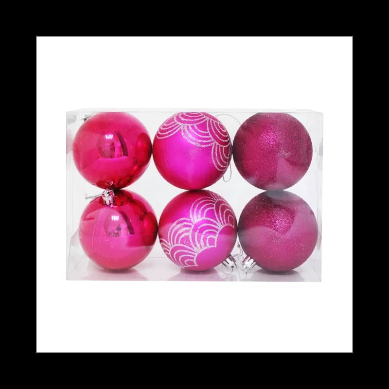 Set globuri pentru brad de Craciun 8cm 6 buc/set Mov