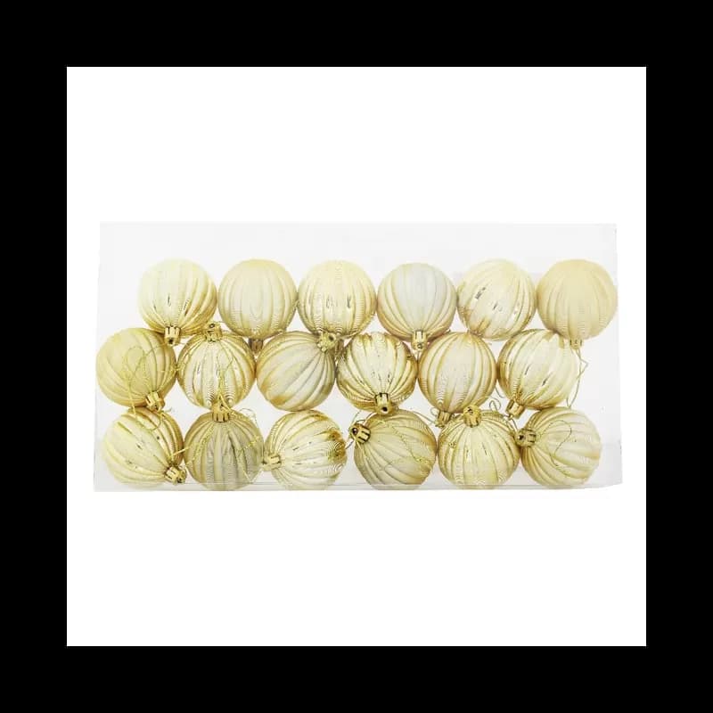 Set globuri pentru brad de Craciun 6cm 18 buc/set Auriu
