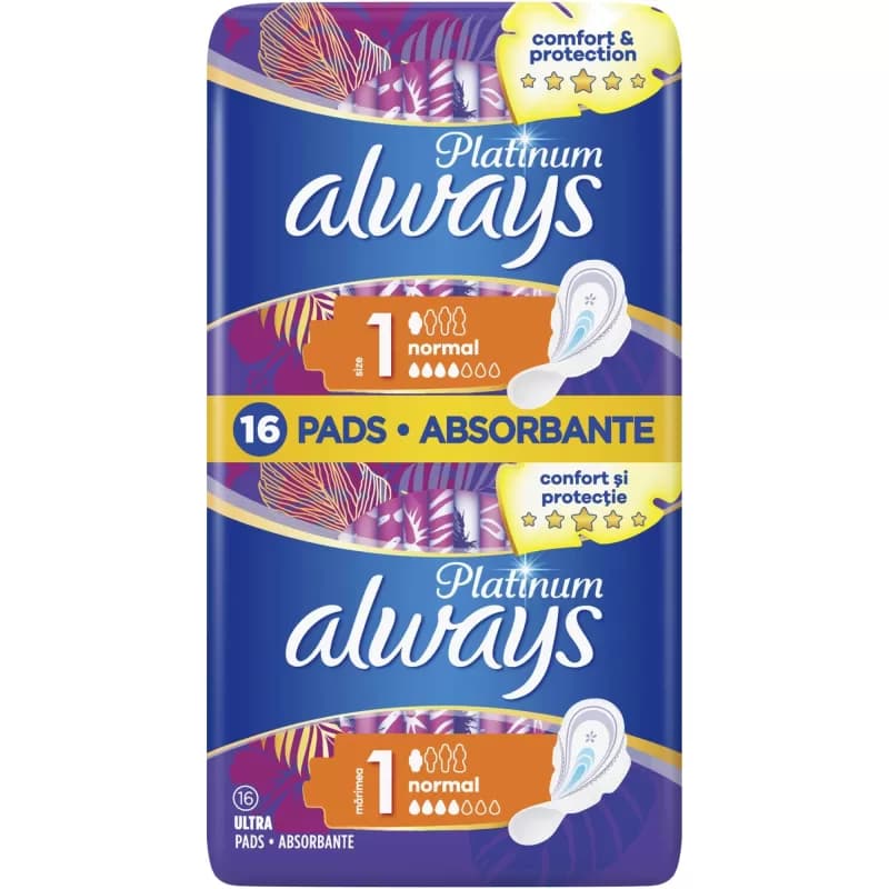 Always Duo Platinum absorbante 16 buc/set Normal
