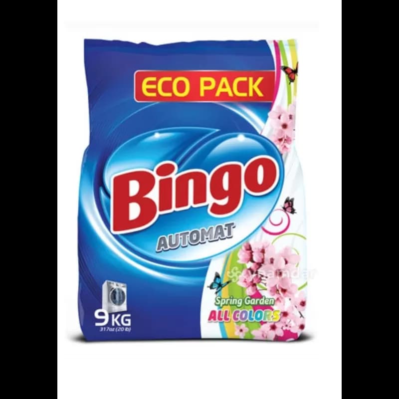 Bingo detergent de rufe automat pudra 9kg Sping Garden All Colors