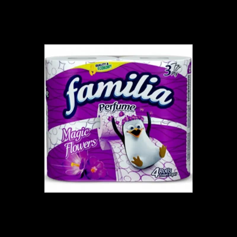 Familia hartie igienica parfumata 3 straturi 4 role/set Magic Flowers