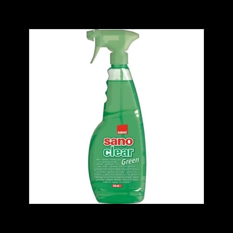 Sano Clear detergent geamuri cu pulverizator 1L, Green