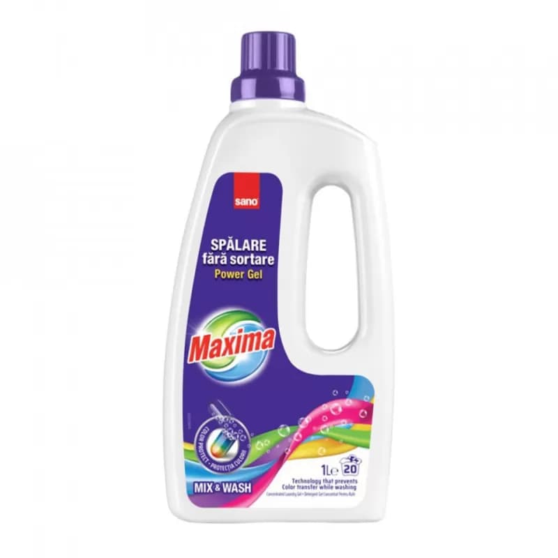 Sano Maxima Power Gel detergent de rufe lichid 1L, Mix & Wash
