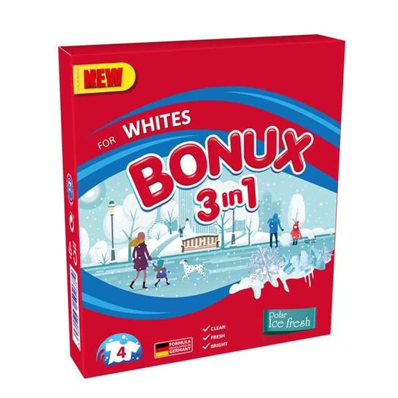 Bonux detergent rufe automat pudra 400g 3in1 Polar Ice Fresh
