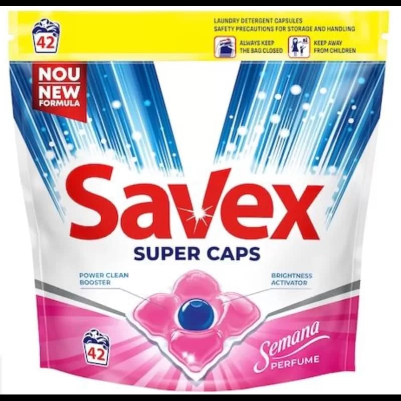 Savex detergent rufe automat super capsule 42 Buc 2in1 Perfume cu Semana
