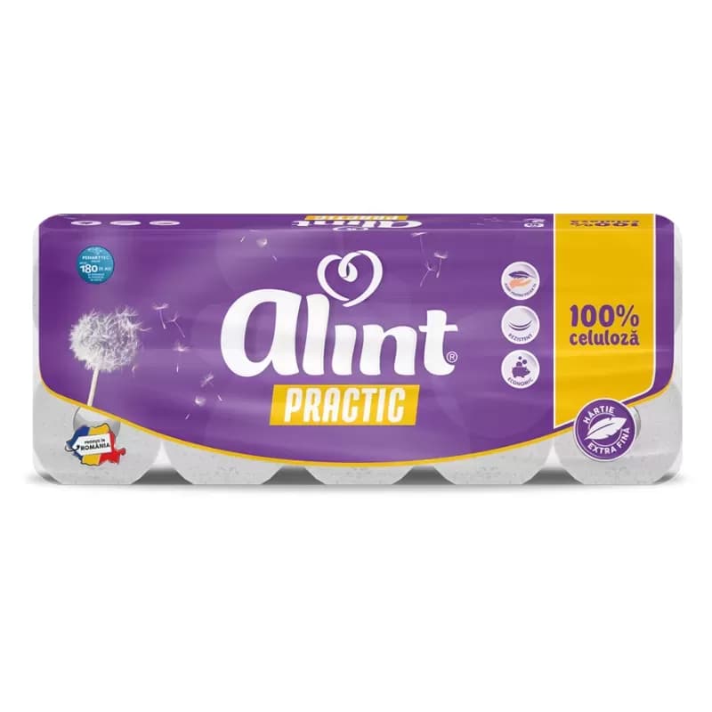 Alint Practic hartie igienica, alba, 10 role, 2 str, Delicat