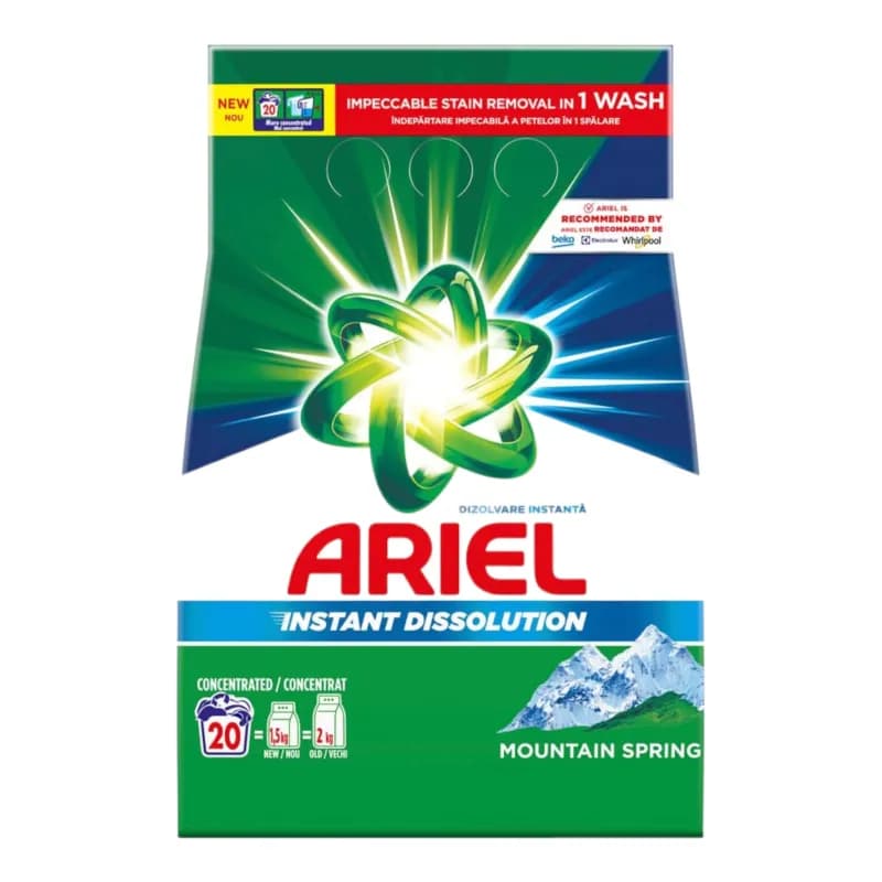 Ariel detergent automat de rufe pudra 1.5 kg, 20 spalari Mountain Spring