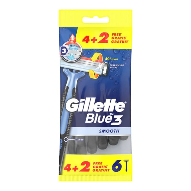 Gillette aparat de ras 6 buc Blue III , Smooth
