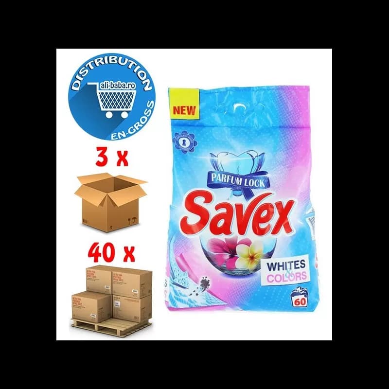 Savex detergent rufe automat pudra 6kg White&Colors