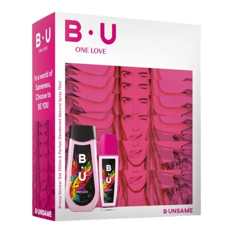 B.u. caseta cadou pentru femei 2 piese One Love (Parfum pentru corp 75ml + Gel de dus 250ml)