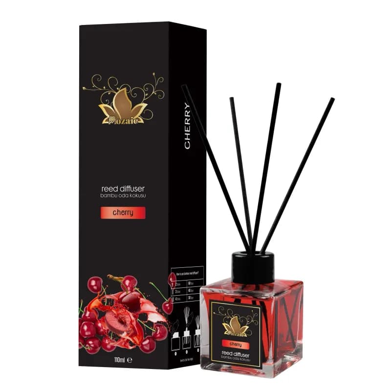 Mozaic odorizant de camera cu bete 100ml, Cherry (Cireasa)