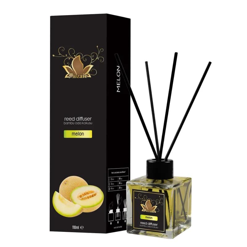 Mozaic odorizant de camera cu bete 100ml, Melon (Pepene galben)