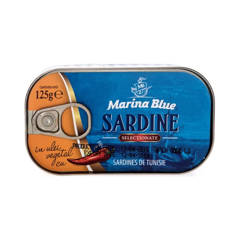 Marina Blue sardine in ulei cu ardei iute 125g