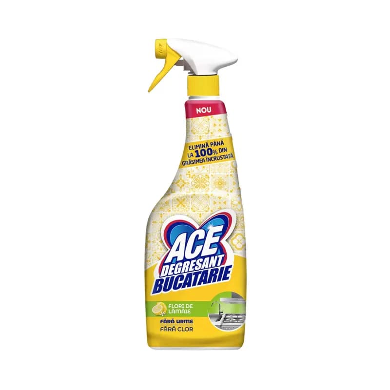 Ace solutie degresanta cu pulverizator pentru bucatarie fara clor 650ml Flori de Lamaie