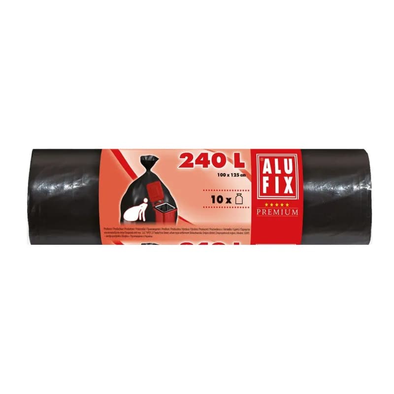 Alufix saci menajeri 100x125cm 10 buc/rola 240L Negru