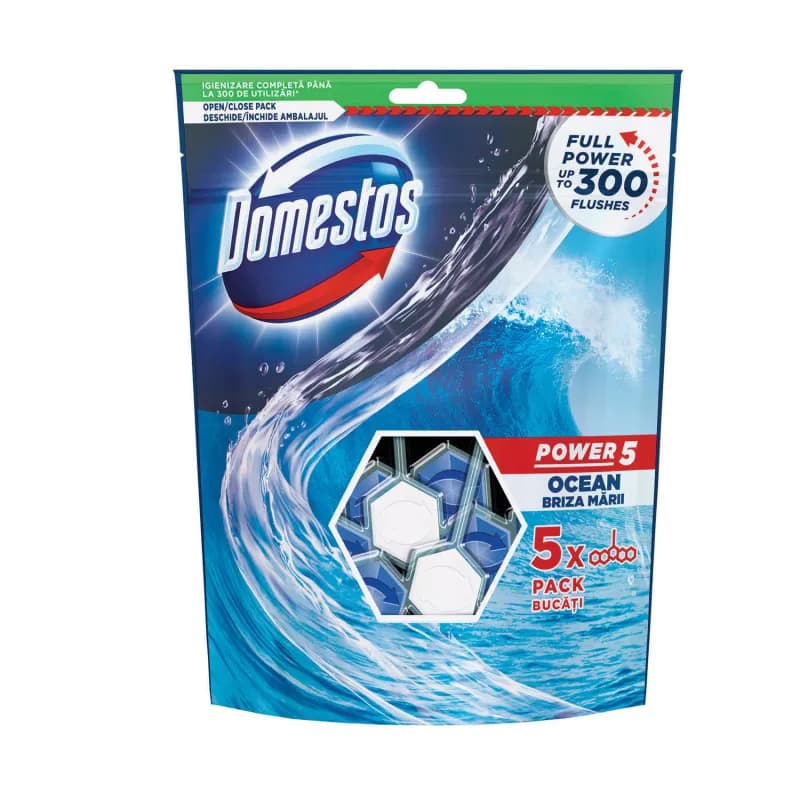 Domestos Power5 odorizant toaleta 5x55g Ocean (punga)