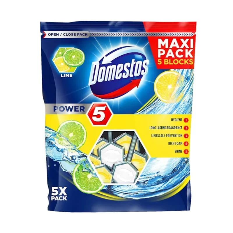 Domestos Power5 odorizant toaleta 5x55g Lime (punga)