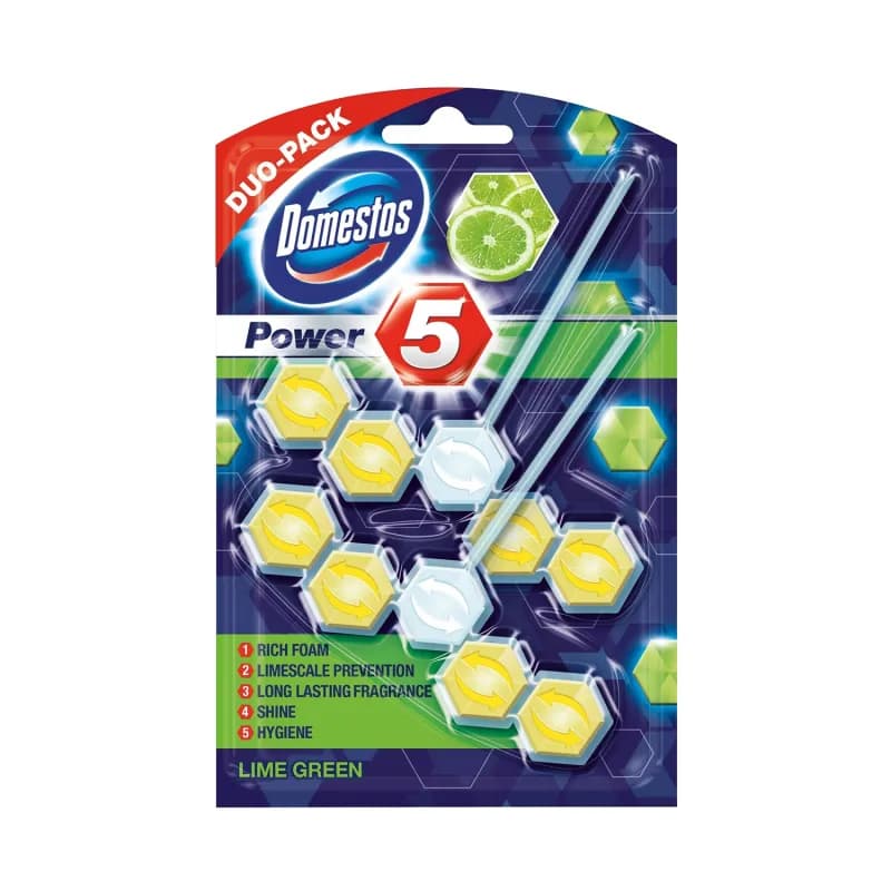 Domestos Power5 odorizant toaleta 2x55g Lime