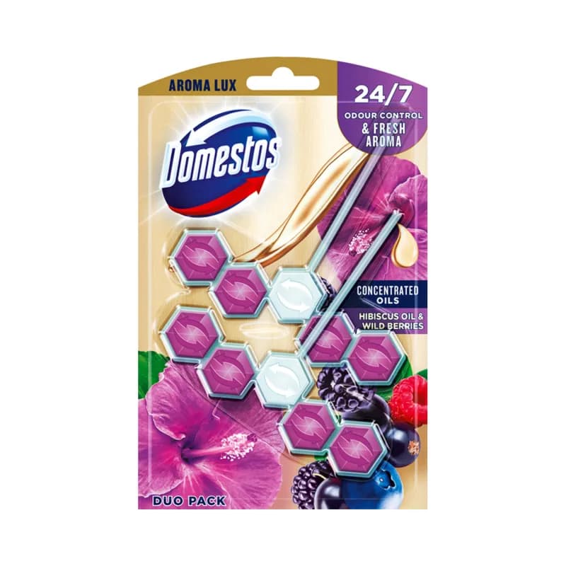 Domestos Power5 odorizant toaleta 2x55g Hibiscus Oil & Wild Berries