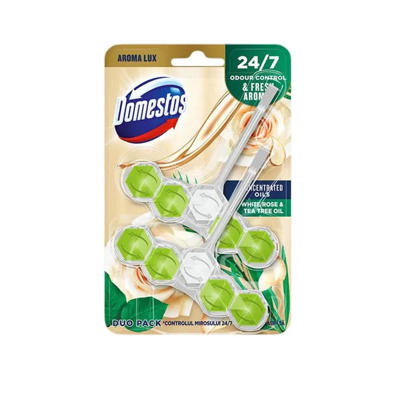 Domestos Power5 odorizant toaleta 2x55g White Rose & Tea Tree Oil