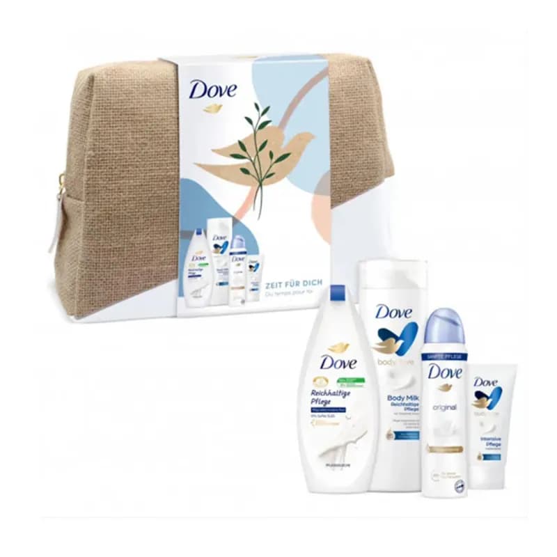 Dove borseta gel de dus 250ml + balsam 400ml + deodorant 150ml + crema 75ml Original