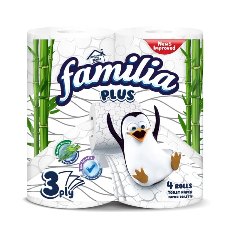 Familia hartie igienica alba 3 straturi 4 role neparfumate