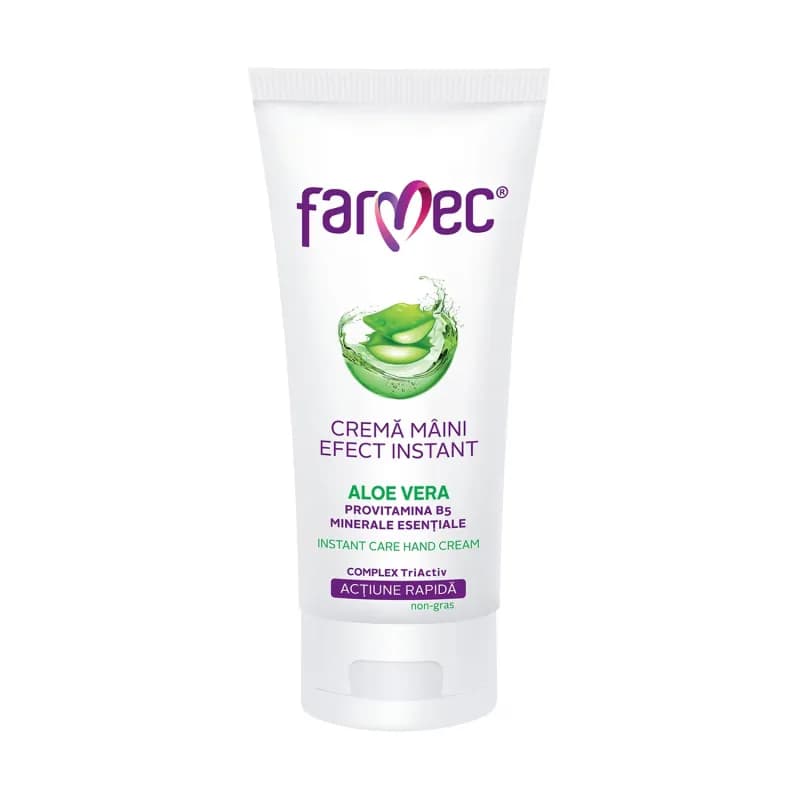 Farmec crema de maini efect instant 100ml Aloe Vera