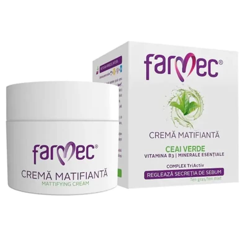 Farmec crema de fata matifianta 50ml Ceai Verde